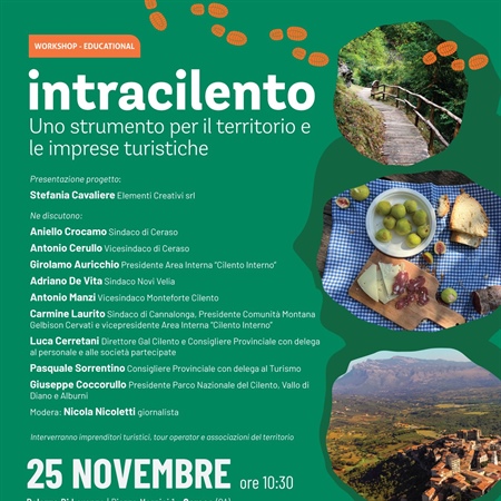 Convegno "intraCilento - Valorizzazione della sentieristica del Cilento Interno e coinvolgimento della filiera turistica"